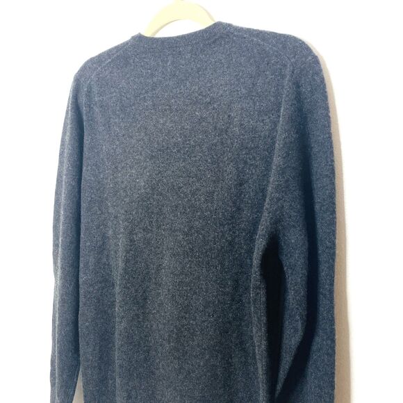 Barrow & Grove Mens Gray V Neck Long Sleeve Cashmere Pullover Sweater Sz M - Picture 10 of 11